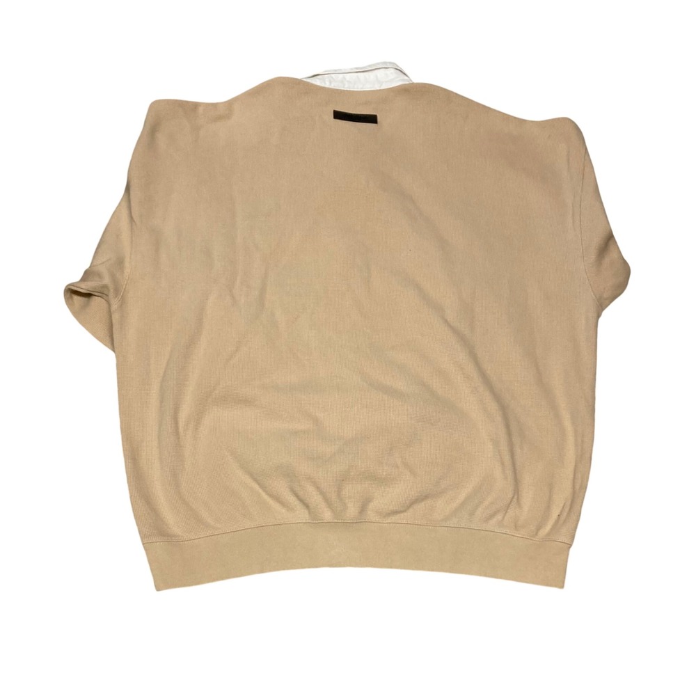 Fear of God Essentials Waffle Knit Rugby Polo Shirt Tan Beige XL Mens - Picture 4 of 7